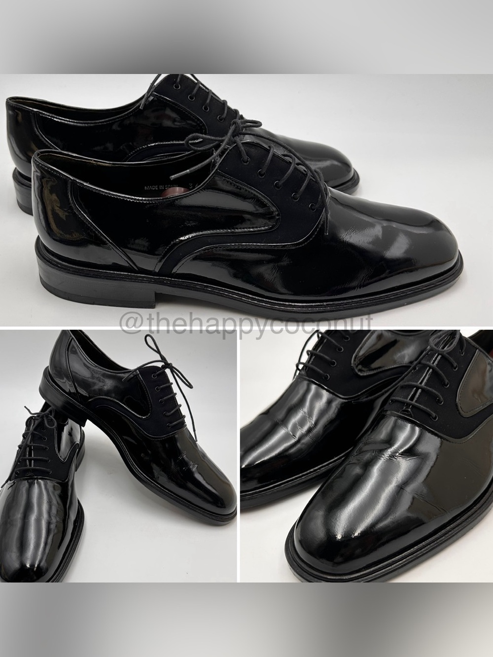 MEZLAN BLACK PATENT LEATHER SHOES MENS SZ 10.5 OPERA TUXEDO FORMAL DRESS OXFORDS